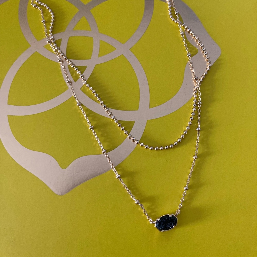 NWOT (items didn’t come with a tag) Kendra Scott full Emilie set in black drusy